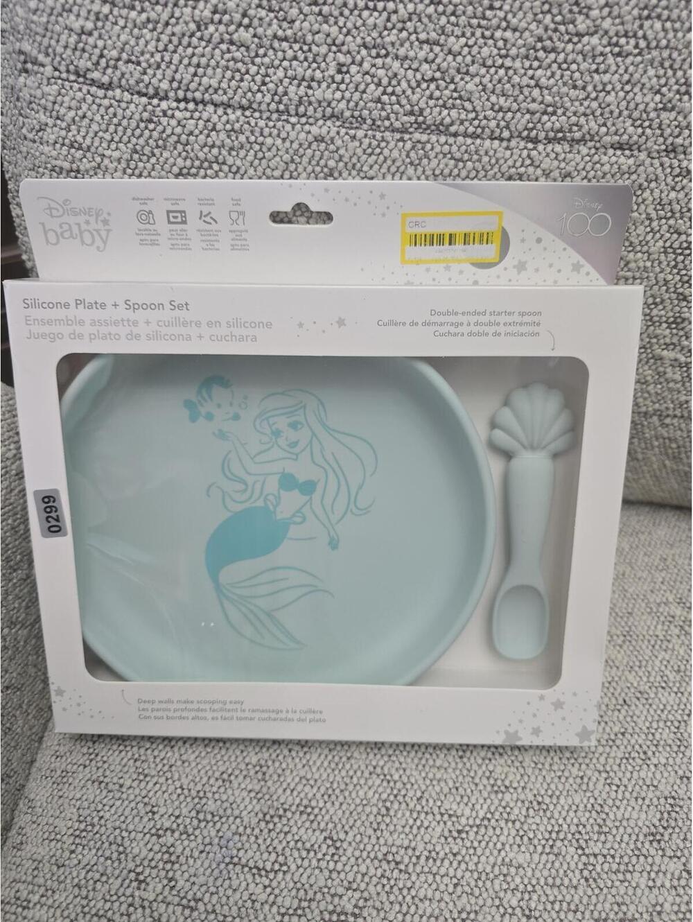 Brand new disney little mermaid, silicone plate and spoon set item 299 bin 20